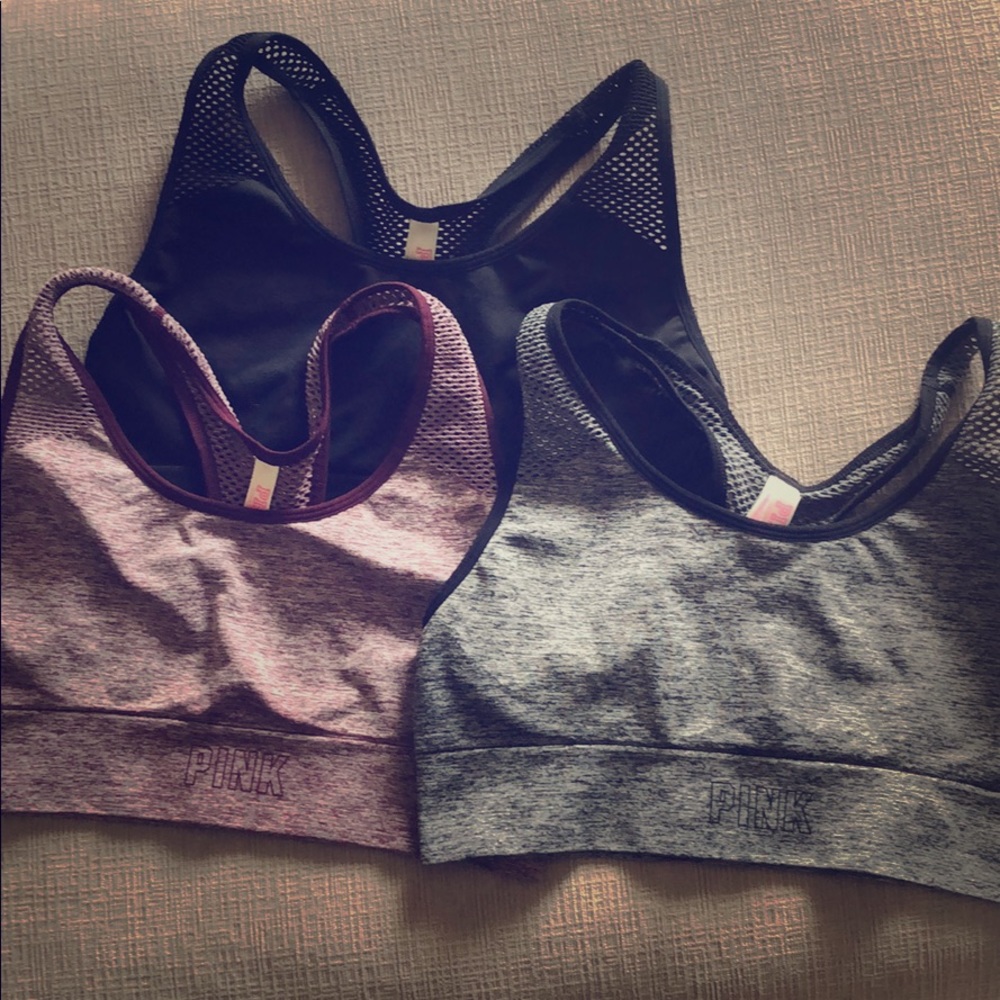 3 VS Pink sports bras